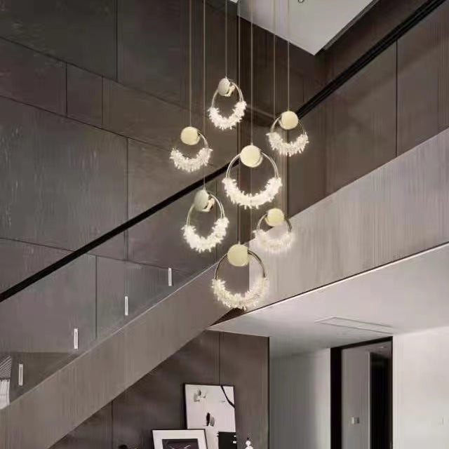 Modern Crystal Butterfly Pendant Light with Gold / chrome Finish Stainless Steel Frame LED