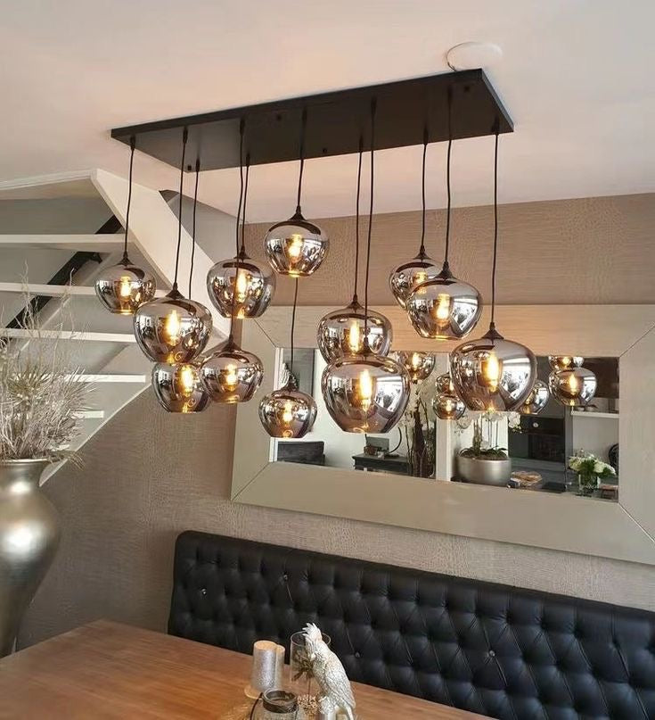 Modern Smoke Gray Glass Lamp Designer Chandelier for Cafe / kitchen Island / dining Room Style B
