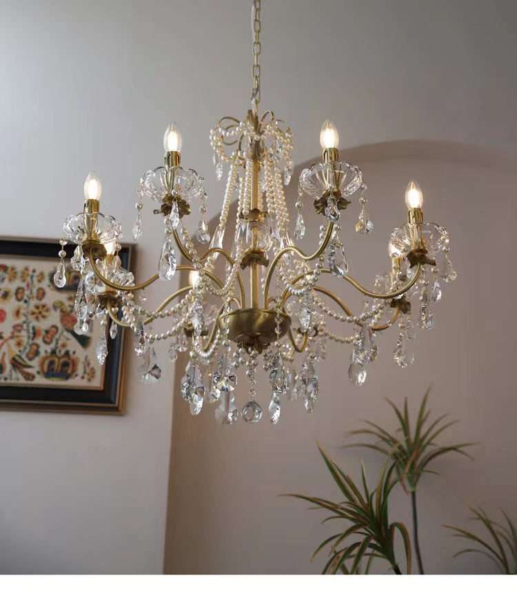 Traditional French Modern Candle Chandelier for Living Room Bedroom