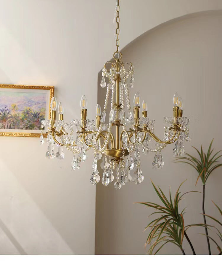 Traditional French Modern Candle Chandelier for Living Room Bedroom