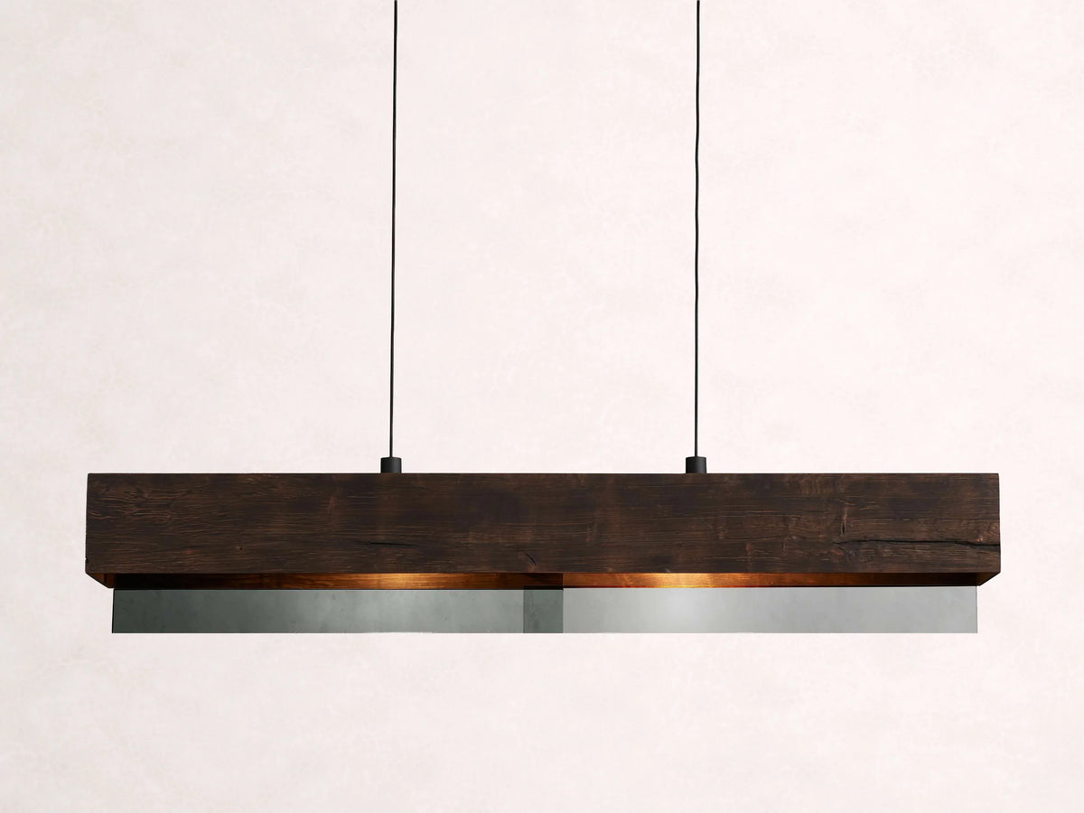 Lena Linear Wood Glass Chandelier 47-Inch62-Inch72-Inchl