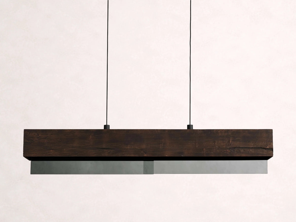 Lena Linear Wood Glass Chandelier 47-Inch62-Inch72-Inchl