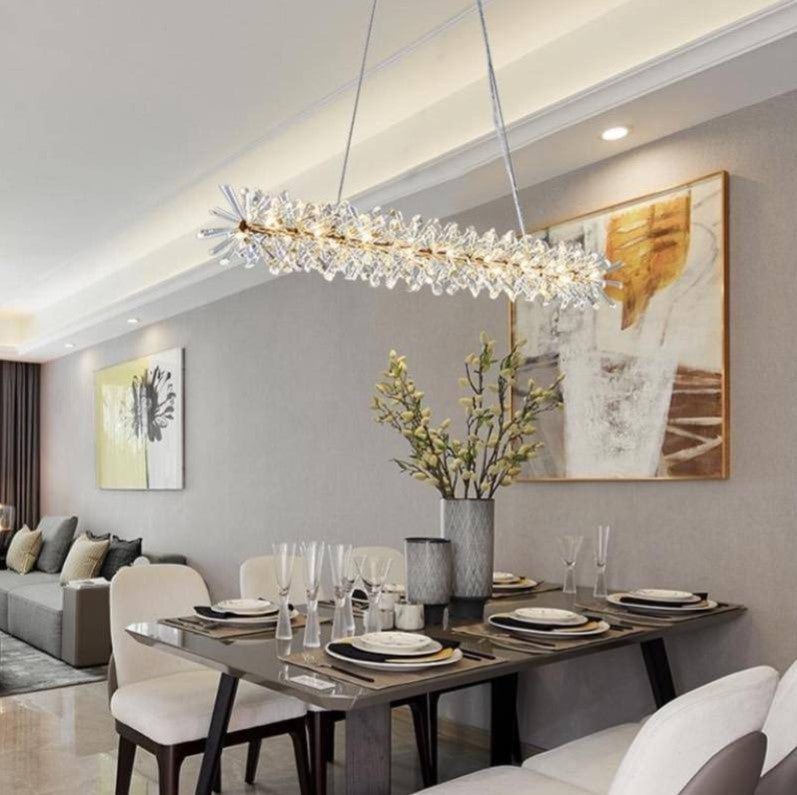 Round Wheel Frozen Ice Crystal Chandelier Light with K9 Crystals for Living Room Dining Hall