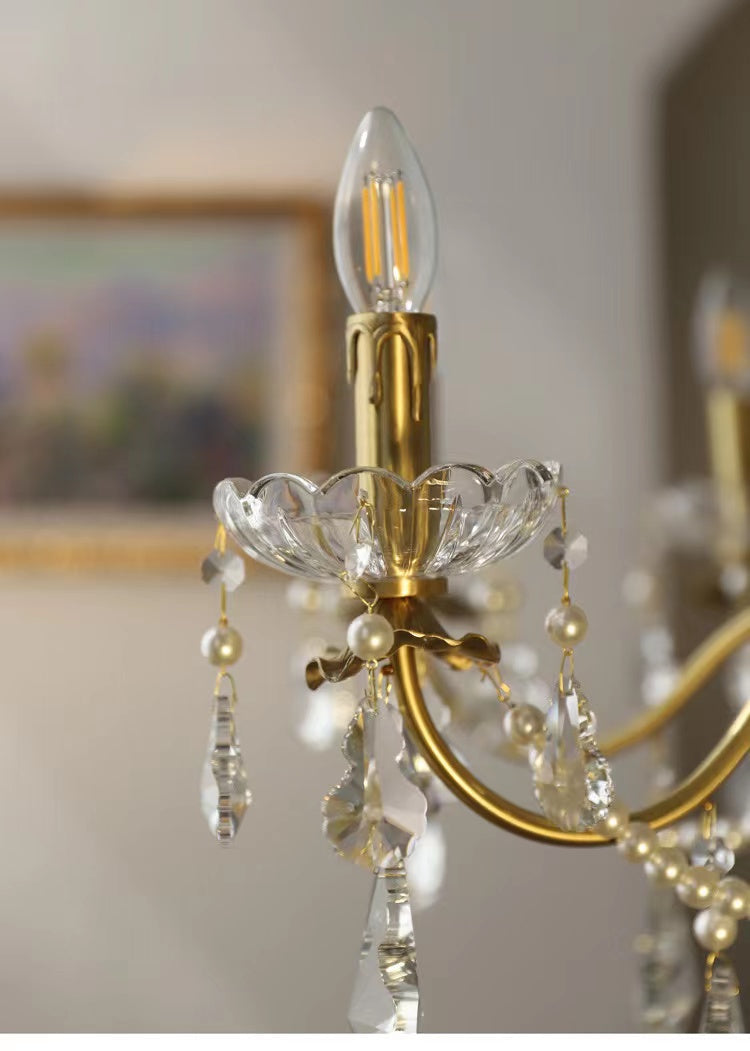 Traditional French Modern Candle Chandelier for Living Room Bedroom