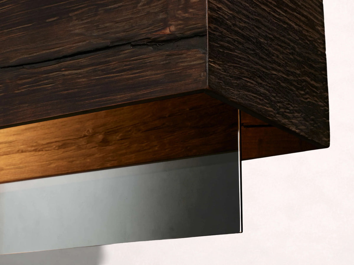 Lena Linear Wood Glass Chandelier 47-Inch62-Inch72-Inchl