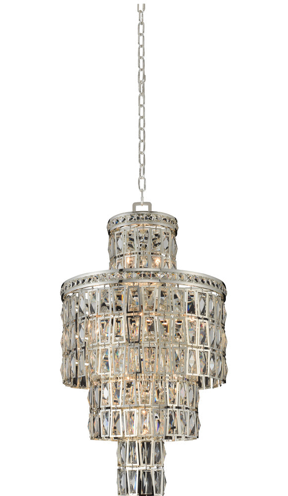 Luxury Round / oval Multi-Tier Crystal Chandelier in Silver Finish