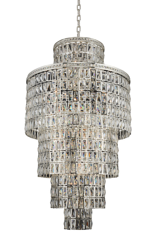 Luxury Round / oval Multi-Tier Crystal Chandelier in Silver Finish