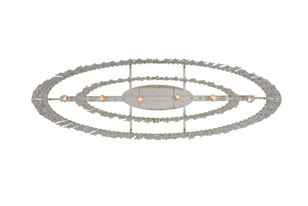 Luxury Round / oval Multi-Tier Crystal Chandelier in Silver Finish