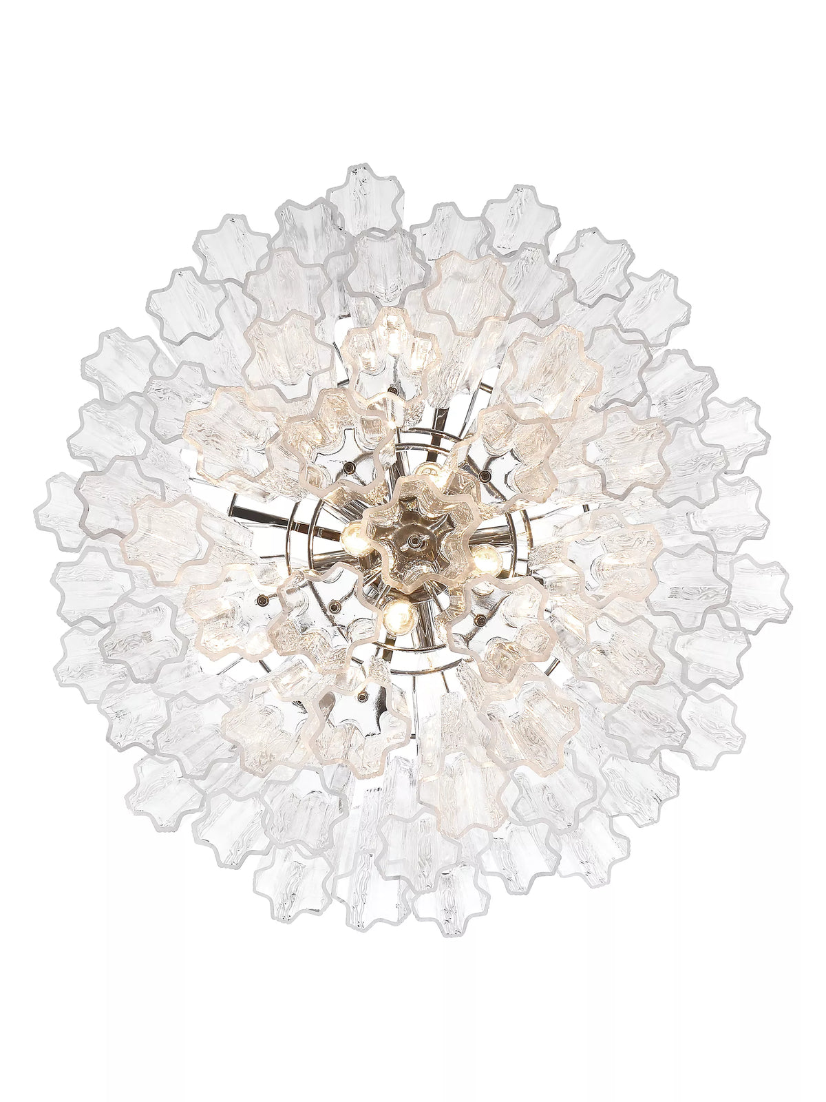 Modern Multi-Tiered Tubular Glass Chandelier for Low-Ceiling