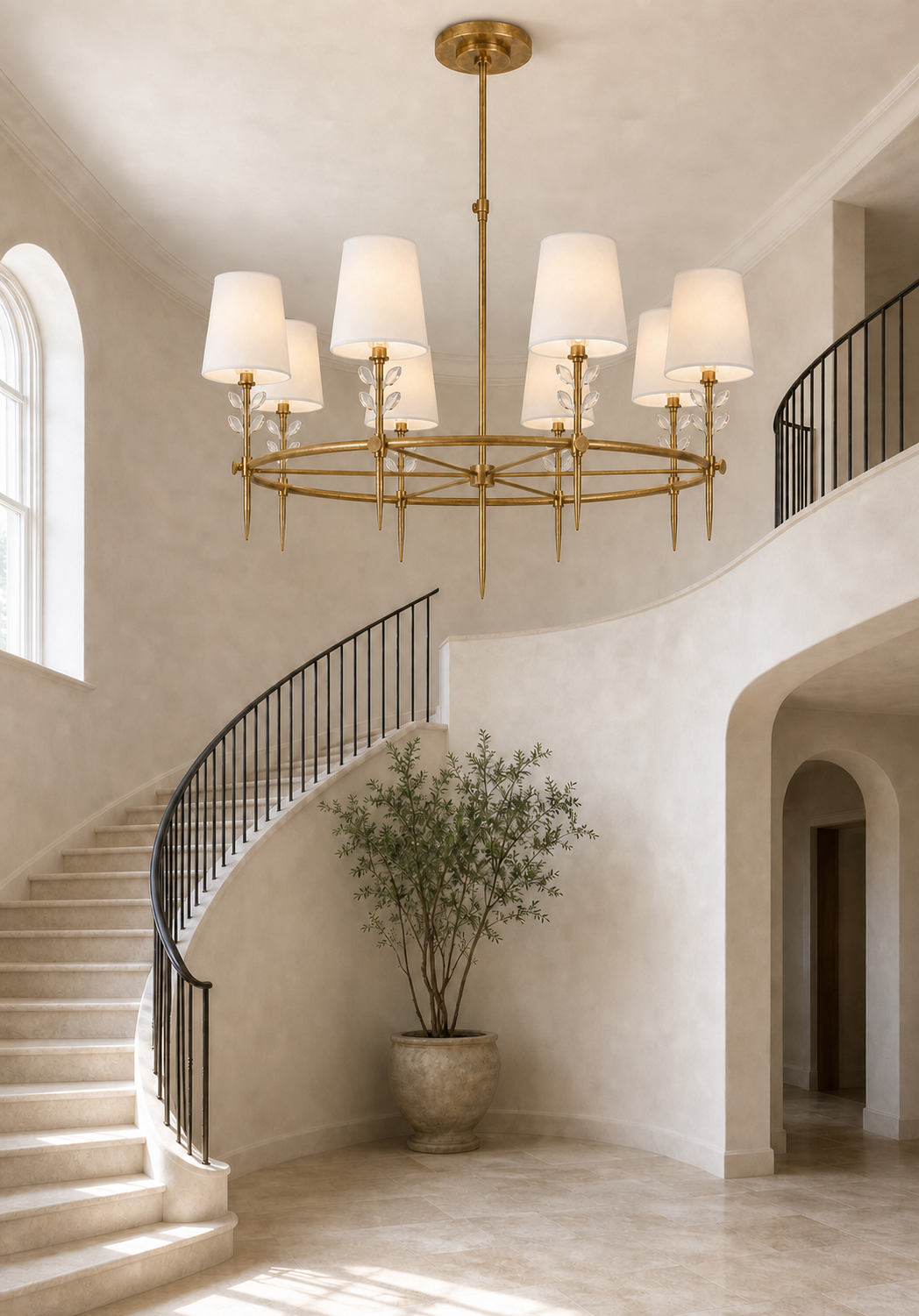 Bryant Glass Large Ring Chandelier