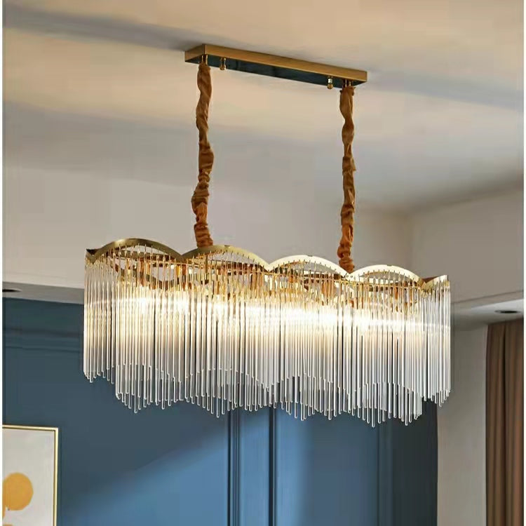 Elegant Lighting Chandelier Linear Crystal Lamp for Living / Dining Room