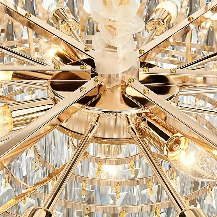 Modern Round / rectangular Raindrop Crystal Chandelier for Low-Ceiling