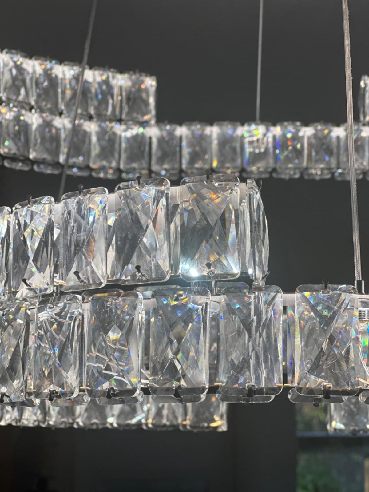 Modern Luxury Crystal Pendant Irregular Rings Chandelier Suit for Living / dining Room / bedroom