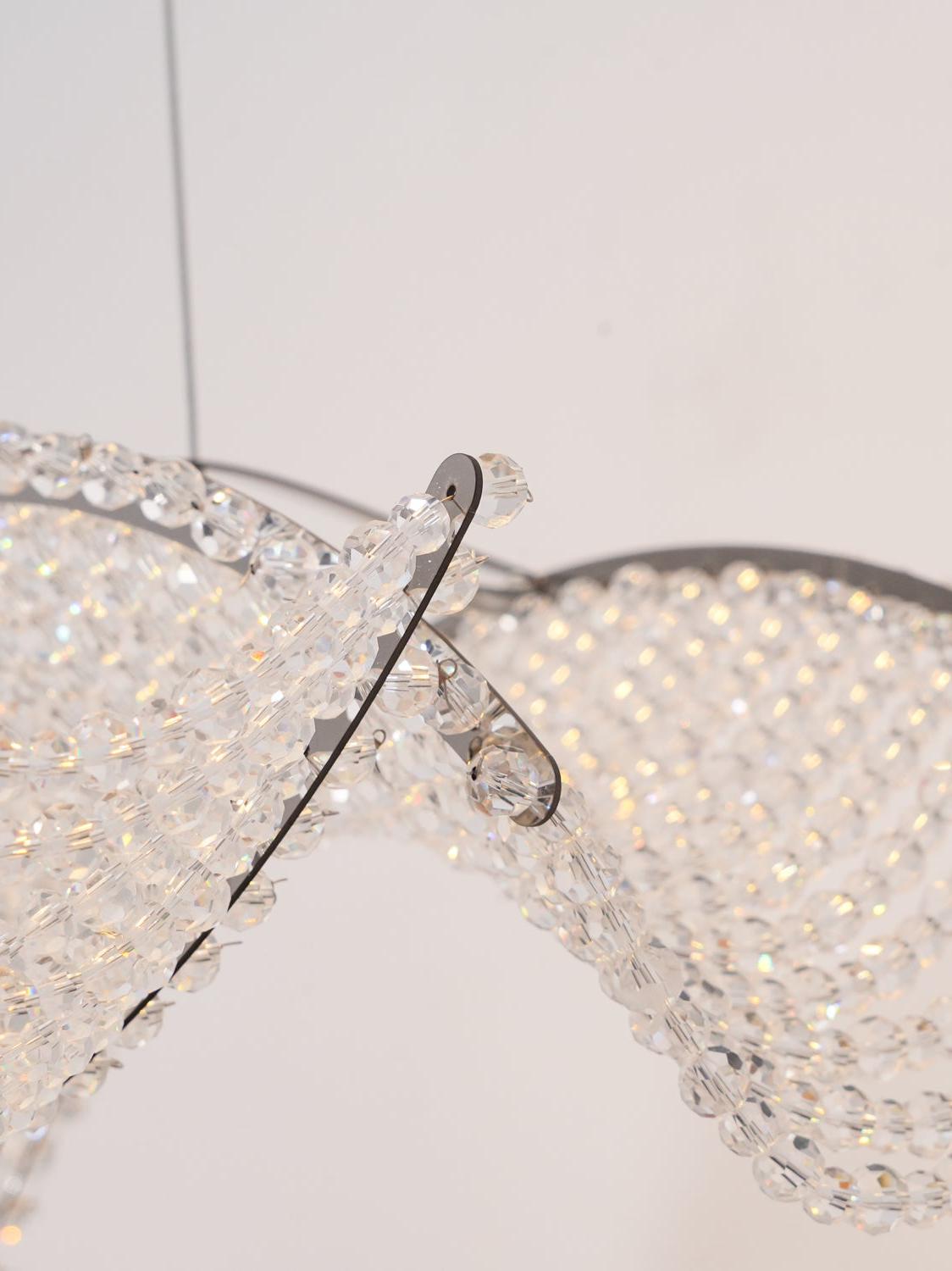 Modern Wavy Crystal Chandelier for Dining Room / kitchen Island