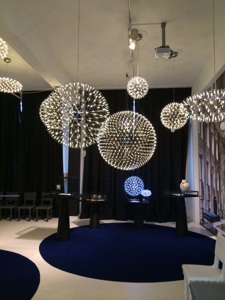 Round Starry Sky Chandelier Light Fire Ball Ceiling Lighting for Living Room / cottage / high-Ceiling