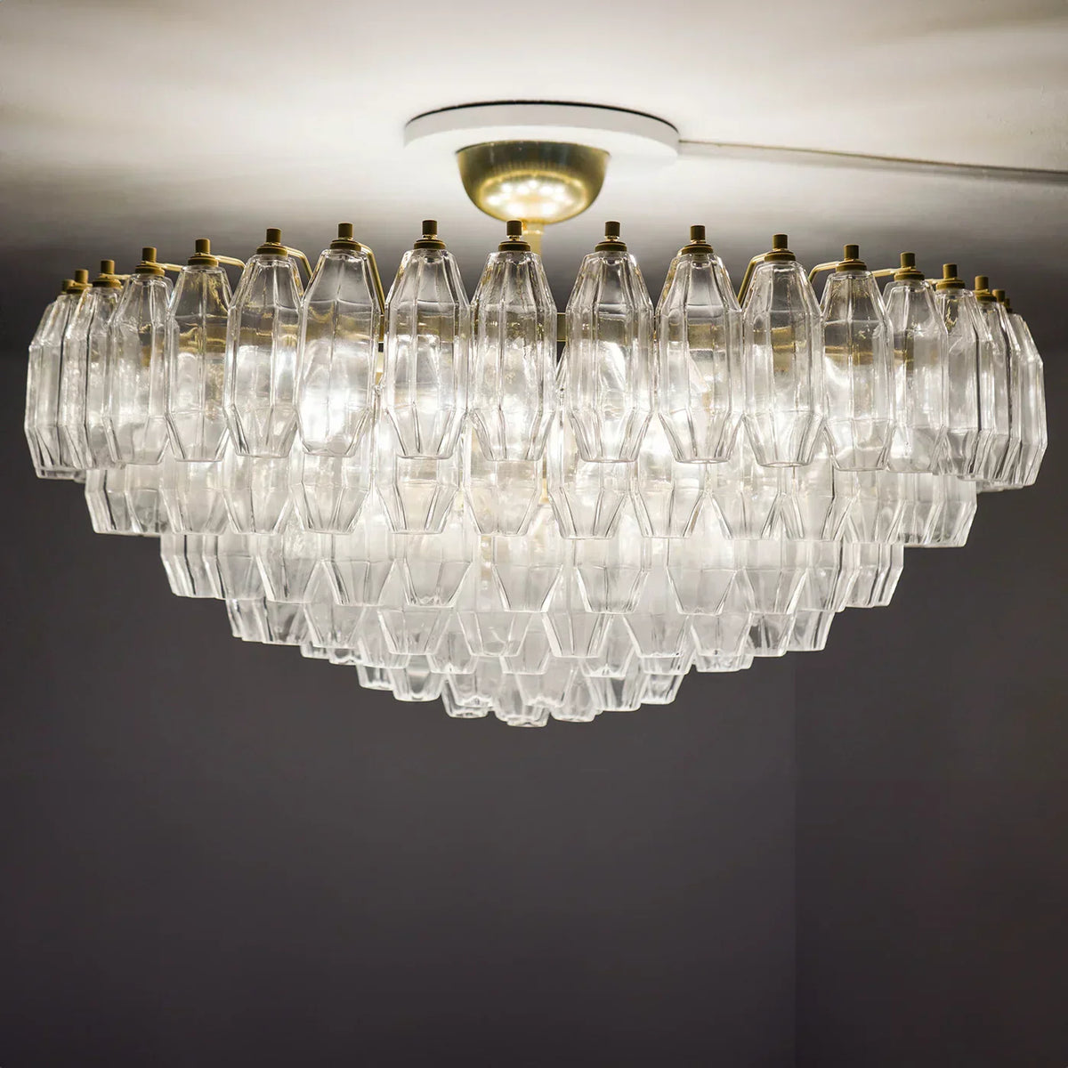 Prismatico 12-Light Clear Ceiling Lamp 35"