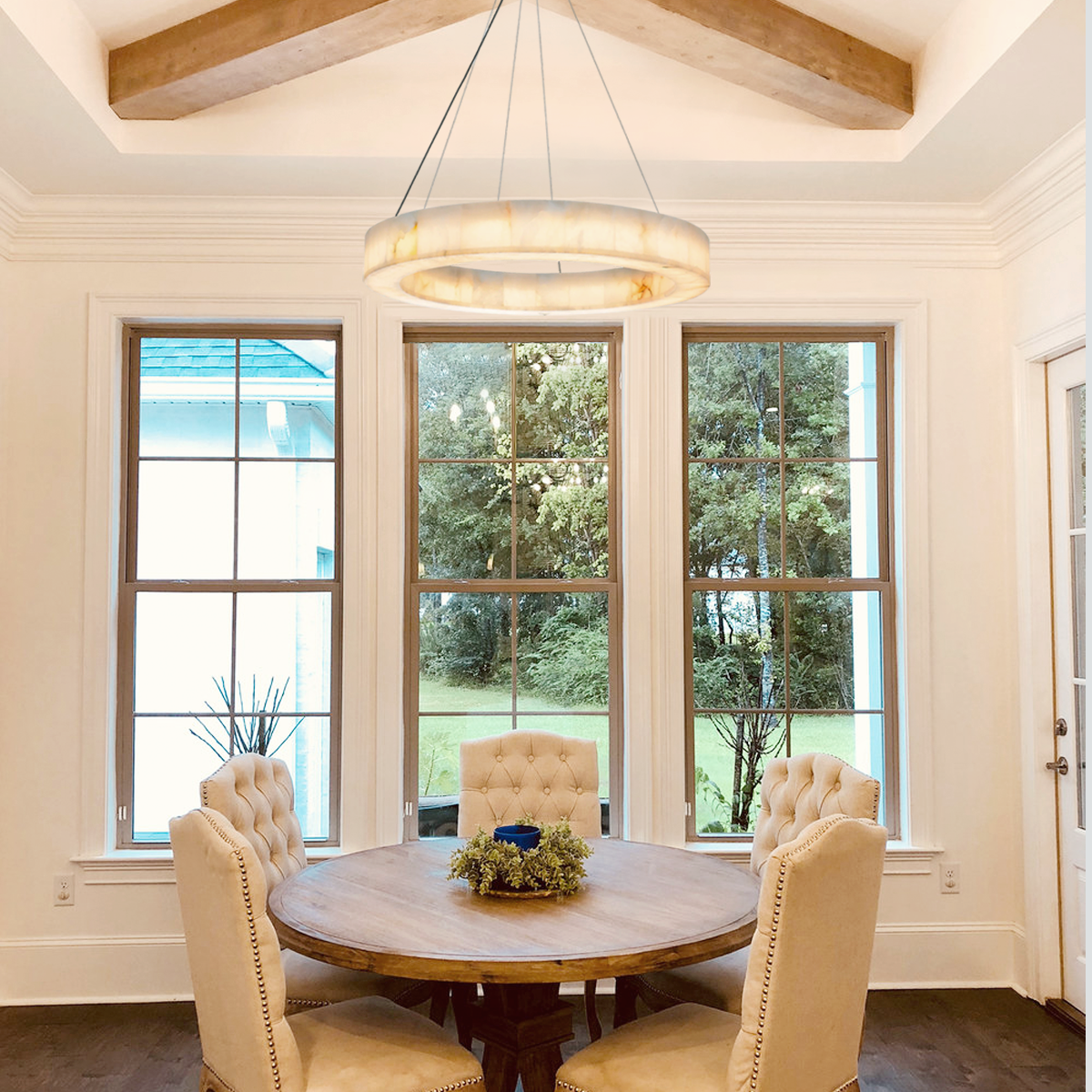Art Alabaster Ring Chandelier for Living Room / bedroom