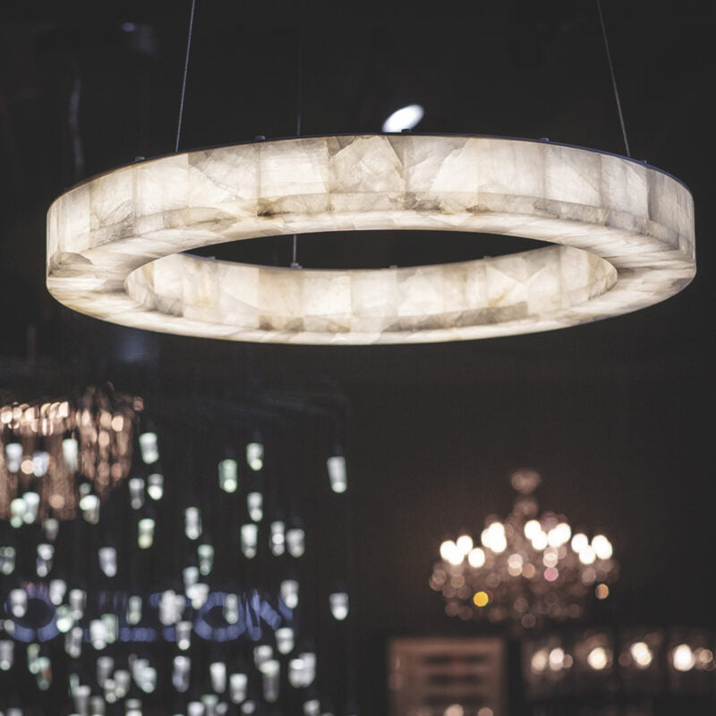 Art Alabaster Ring Chandelier for Living Room / bedroom