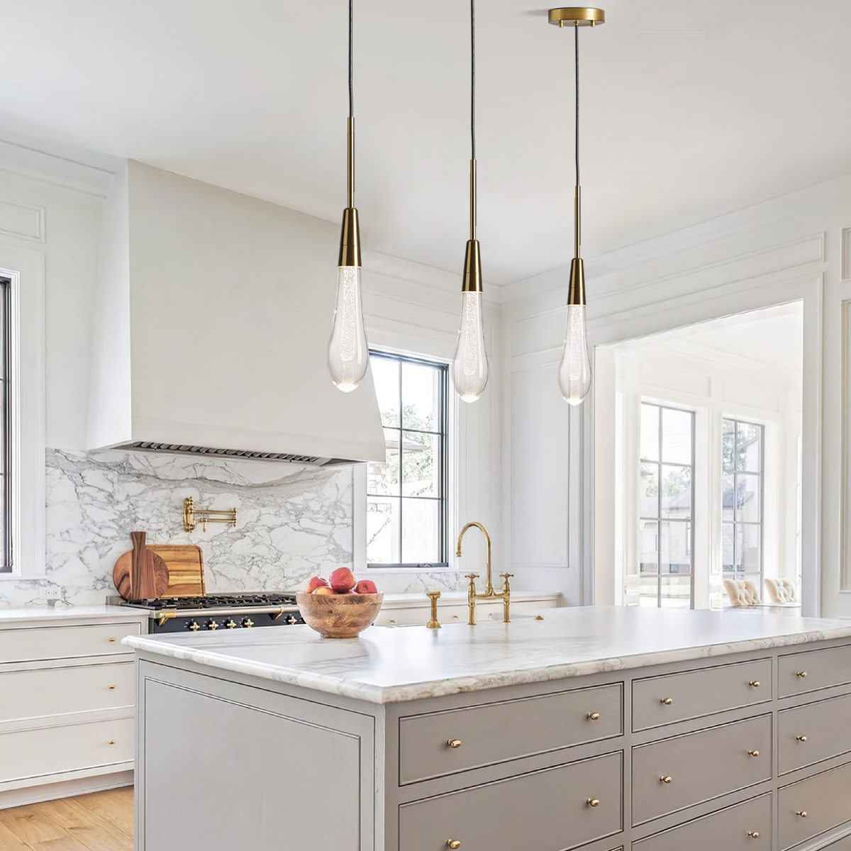 Soltaire Crystal Pendant 1 Light 2 Lights