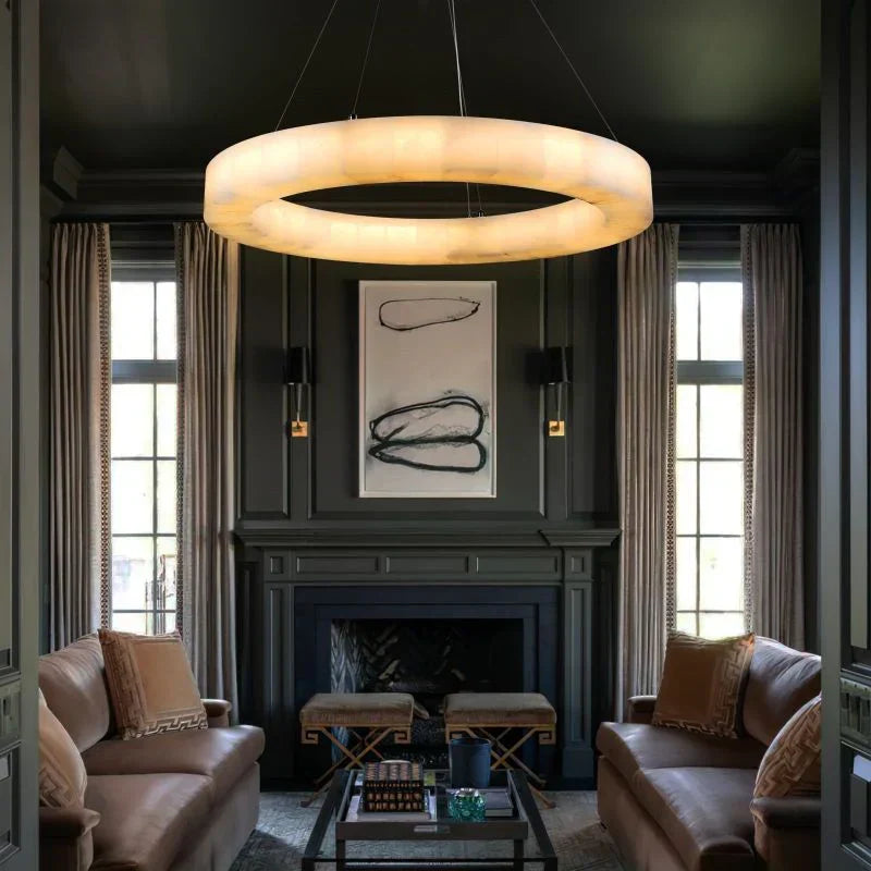 Art Alabaster Ring Chandelier for Living Room / bedroom
