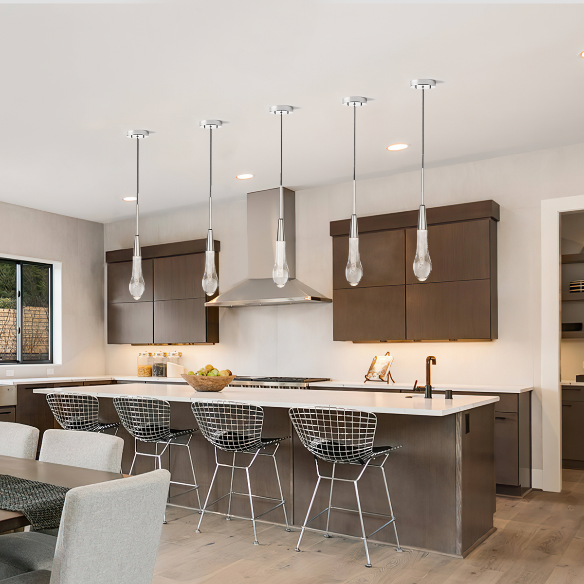 Soltaire Crystal Pendant 1 Light 2 Lights