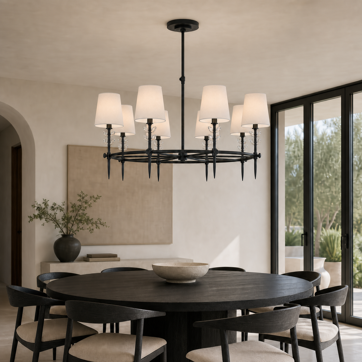 Bryant Glass Large Ring Chandelier