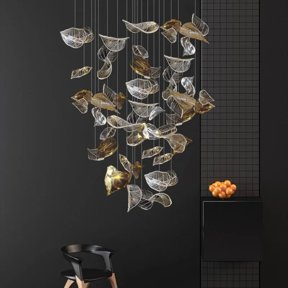Galaxy Shake Leaves Crystal Spiral Chandelier