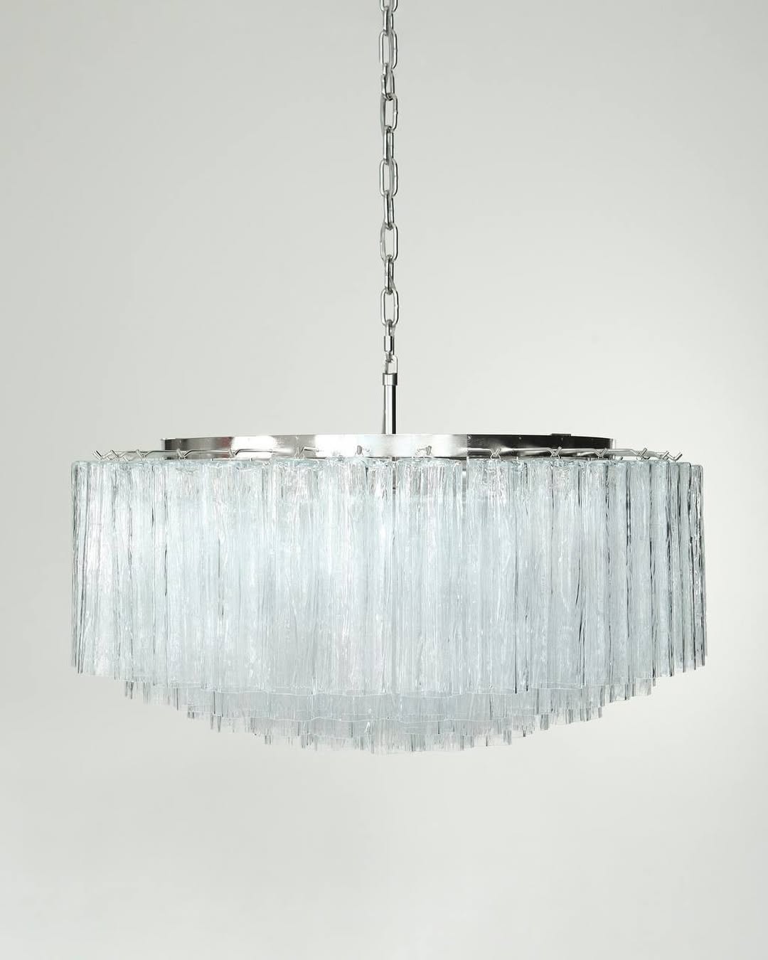 Murano Glass Chandelier – 101 Tuber – Textured – Transparent
