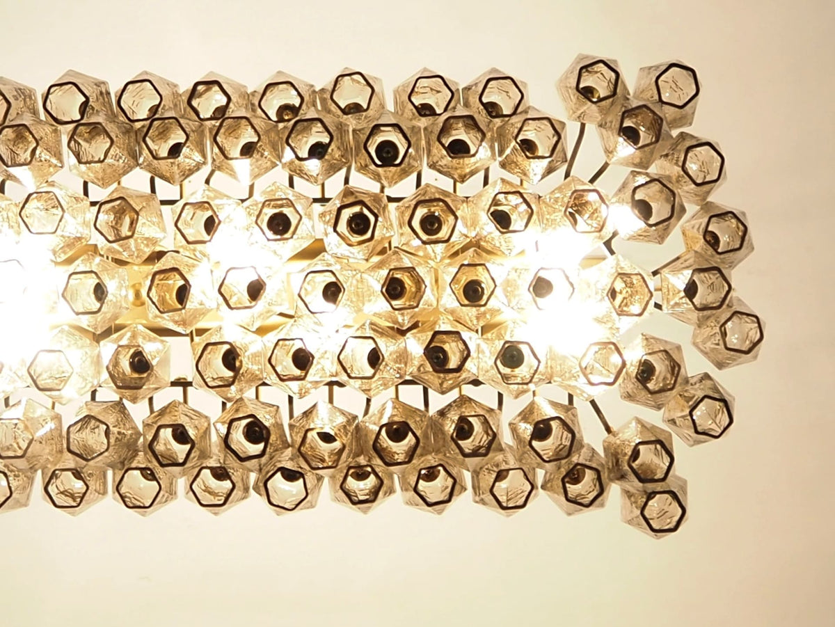 Murano Chandelier – Poliedri – 84 Glasses – Smoked
