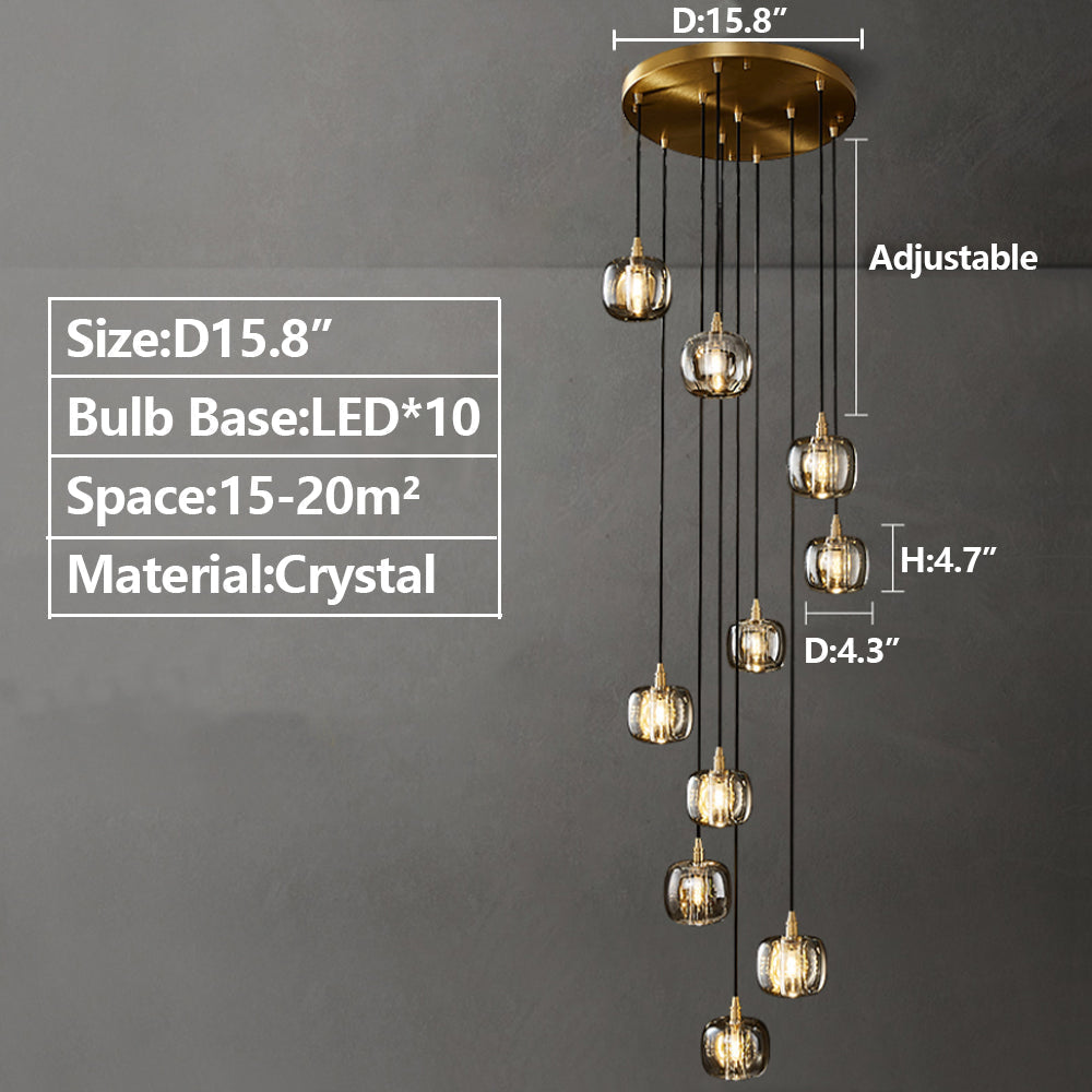 Post-Modern Extra-Long Pendant Light Fixtures for Staircase / high-Ceiling Space / foyer