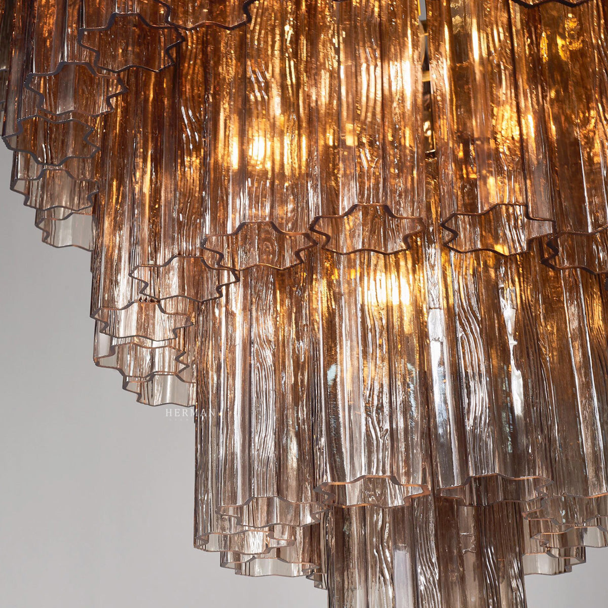 Murano Glass Chandelier – 48 Tubes – Smoked