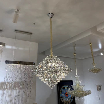Aesthetic Luxury Conical Crystal Chandelier for Living / dinning Room / foyer / hallway / staircase