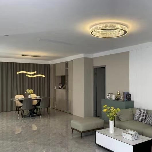 Modern Round Crystal Ceiling Chandelier for Living Room / dining Room