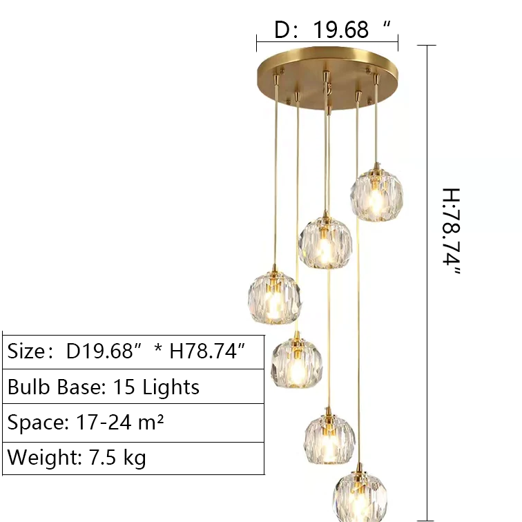 Sputnik K9 Crystal Chandelier Entryway Pure Copper Ceiling Light Foyer Hall Brass Lighting