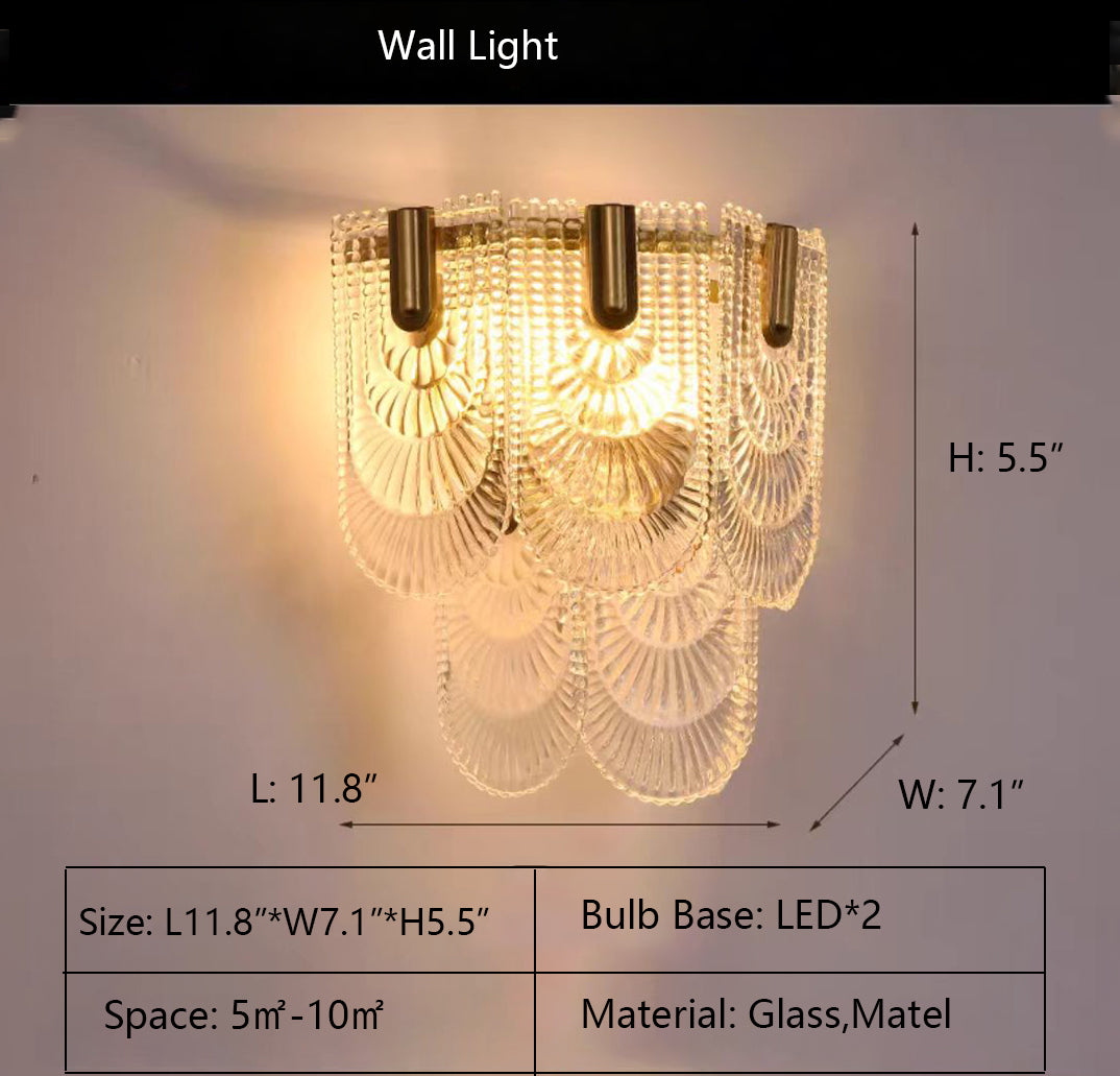 Nordic Light Luxury Patterned Glass Pendant Chandelier Suit for Living / dining Room / bedroom