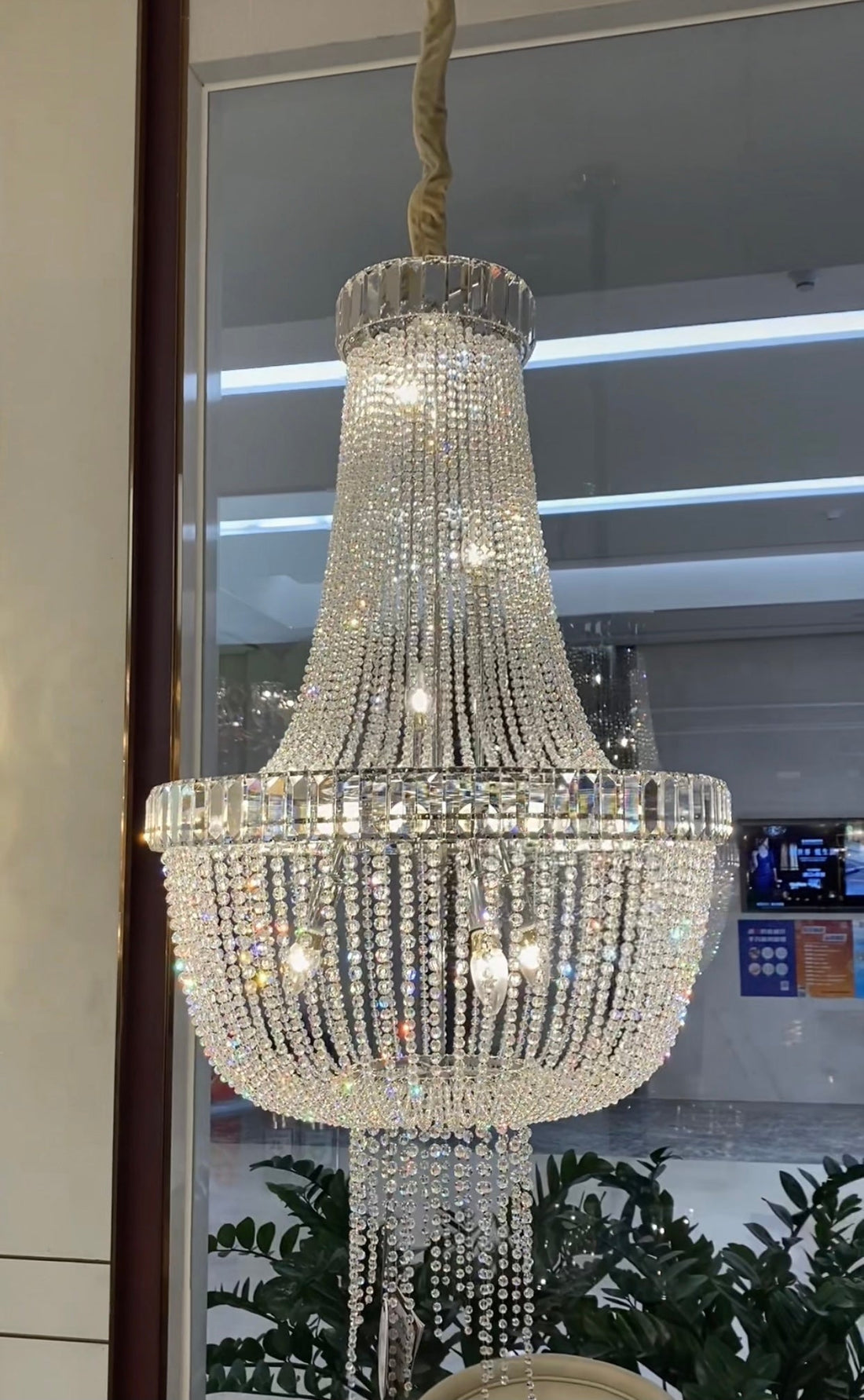 Luxury Modern Empire Crystal Chandelier for Foyer / entryway / Living Room