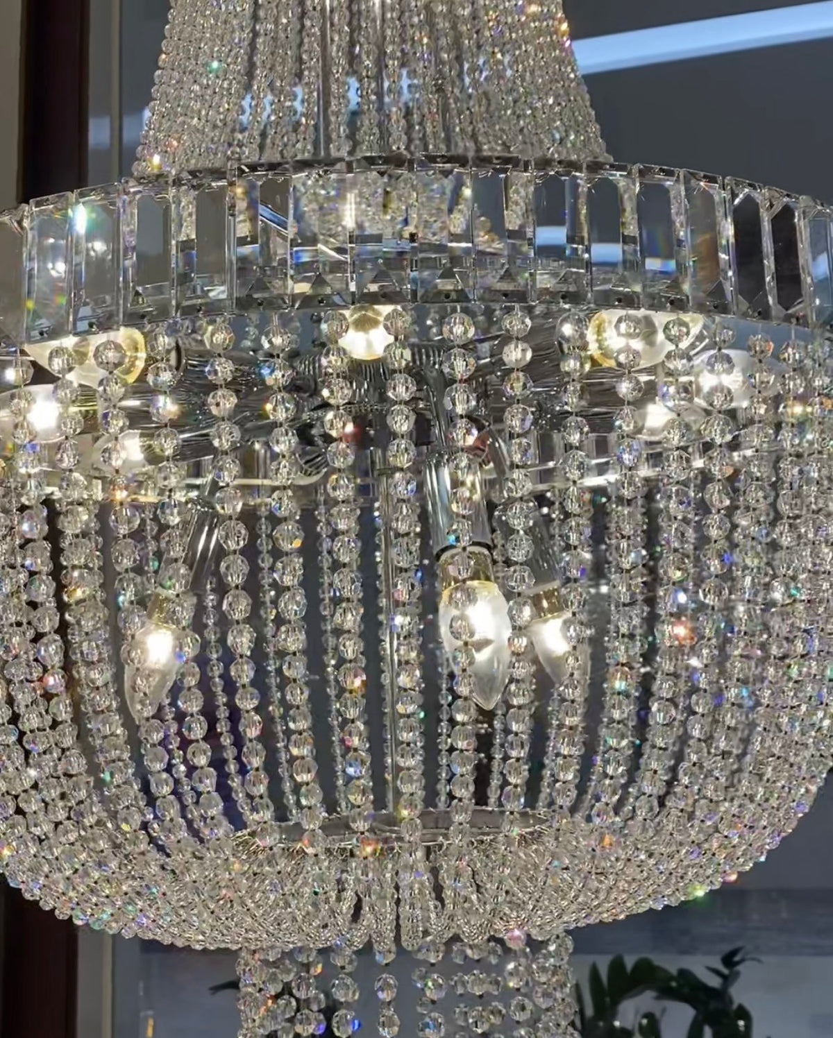 Luxury Modern Empire Crystal Chandelier for Foyer / entryway / Living Room