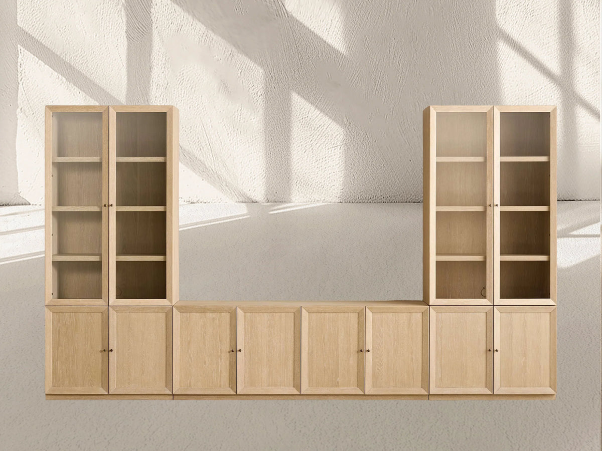 Nason Modular Glass Media Cabinet Set