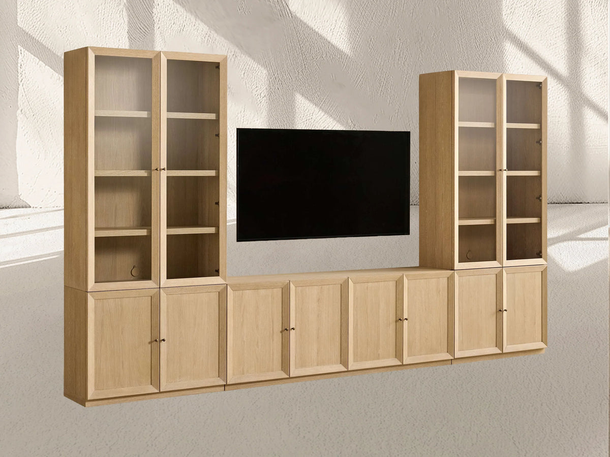 Nason Modular Glass Media Cabinet Set