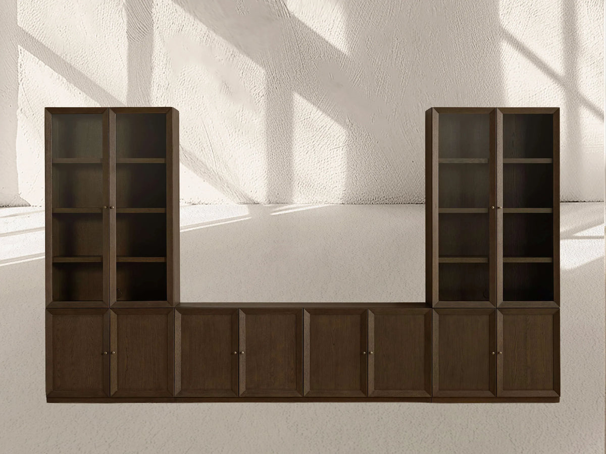 Nason Modular Glass Media Cabinet Set