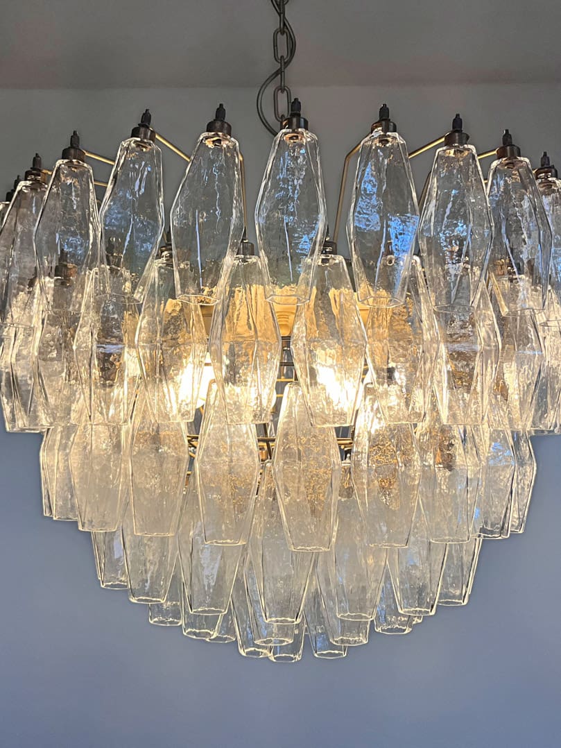 Murano Chandelier – Poliedri – 111 Glass – Transparent