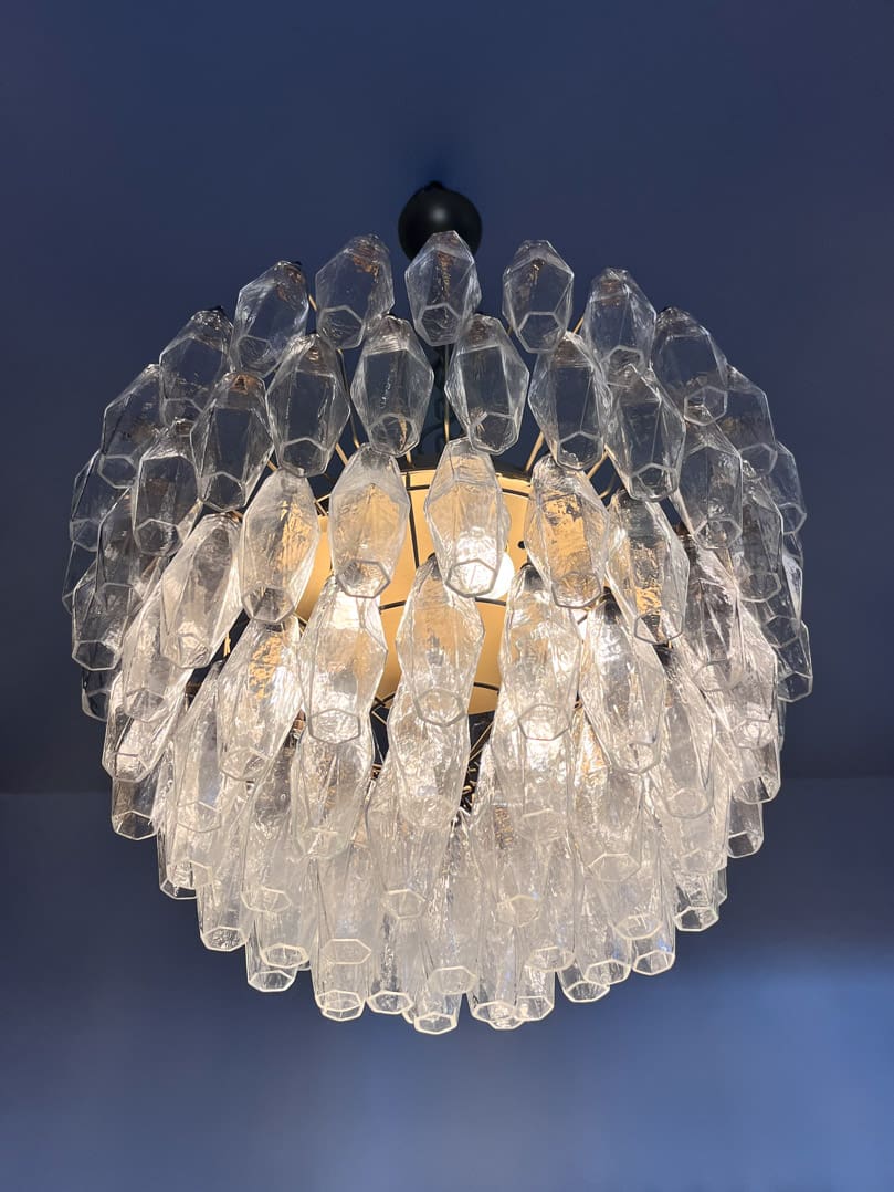 Murano Chandelier – Poliedri – 111 Glass – Transparent