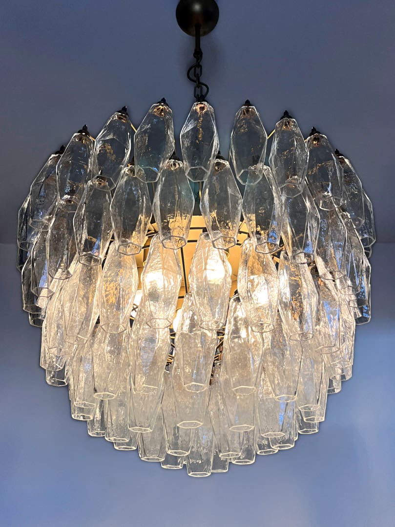 Murano Chandelier – Poliedri – 111 Glass – Transparent