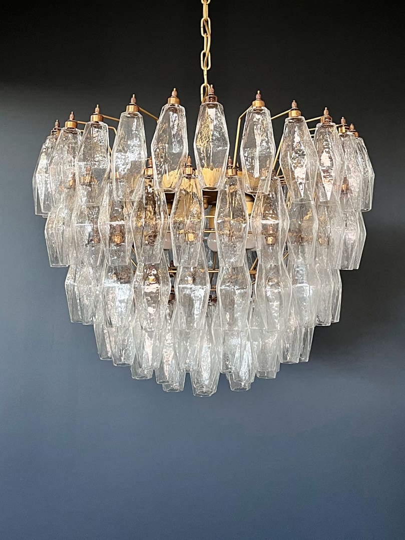 Murano Chandelier – Poliedri – 111 Glass – Transparent
