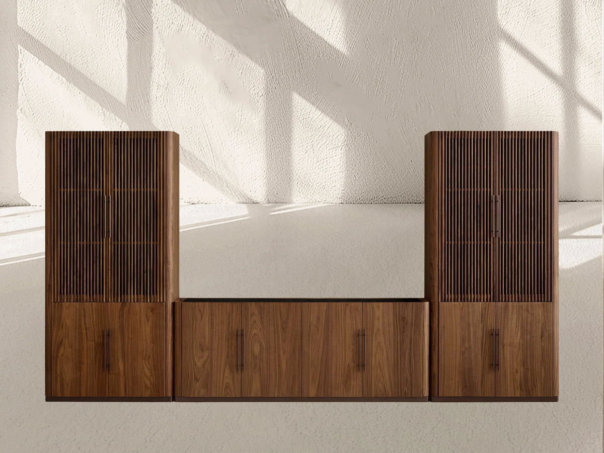 Piermont Modular Reeded Media Cabinet Set