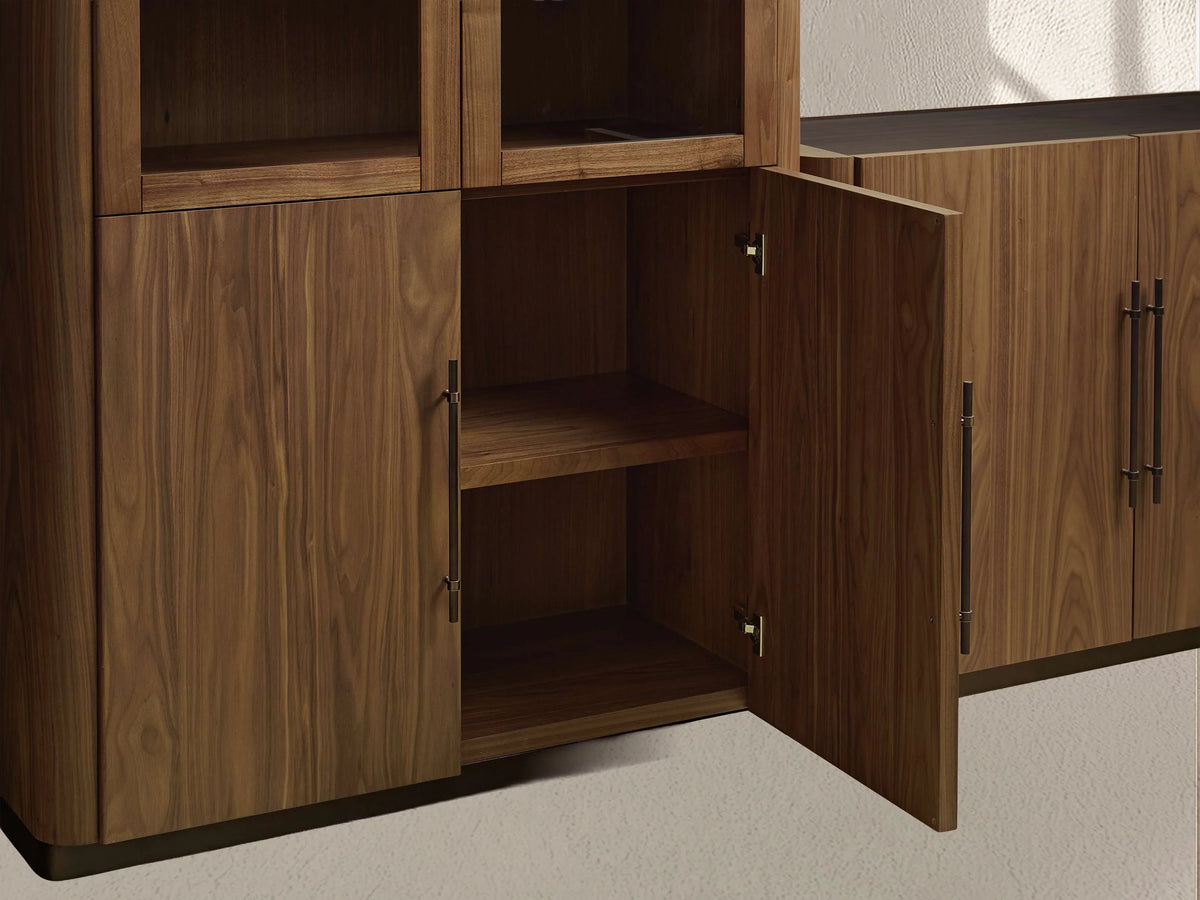 Piermont Modular Glass Media Cabinet Set with Drawers