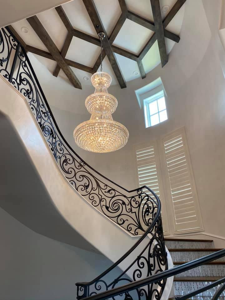Luxury French Empire Chandelier for Villa Hall Ceiling Three-Layers Crystal Light for Hotel Lobby
