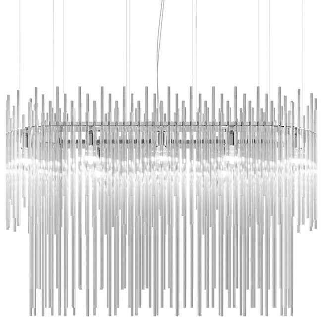 Ivory Veins Two-Tier Linear Pendant