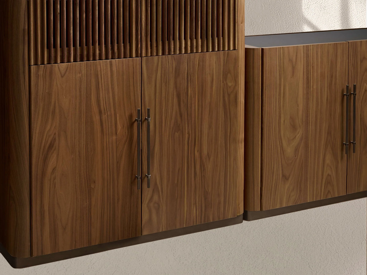 Piermont Modular Reeded Media Cabinet Set with Drawers
