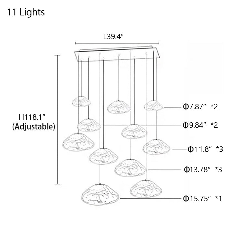 Extra Large Nordic Minimalist Glass Cloud Decorative Chandelier for Stairs / living Room / high-Ceiling Room